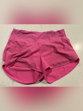 Lululemon speed up 4” shorts in sonic pink size 6
